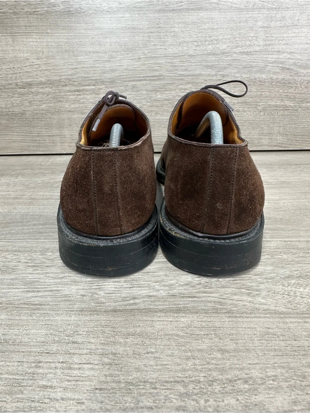 JM Weston 598 Demi-Chasse Split Toe Derby Brown Suede Shoes Men 10.5 UK/ 11.5 US